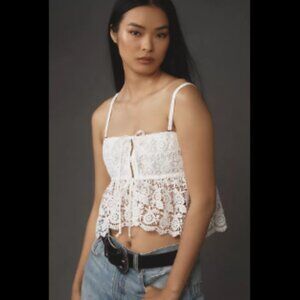 Brand New By Anthropologie Strapless Crochet Lace Top